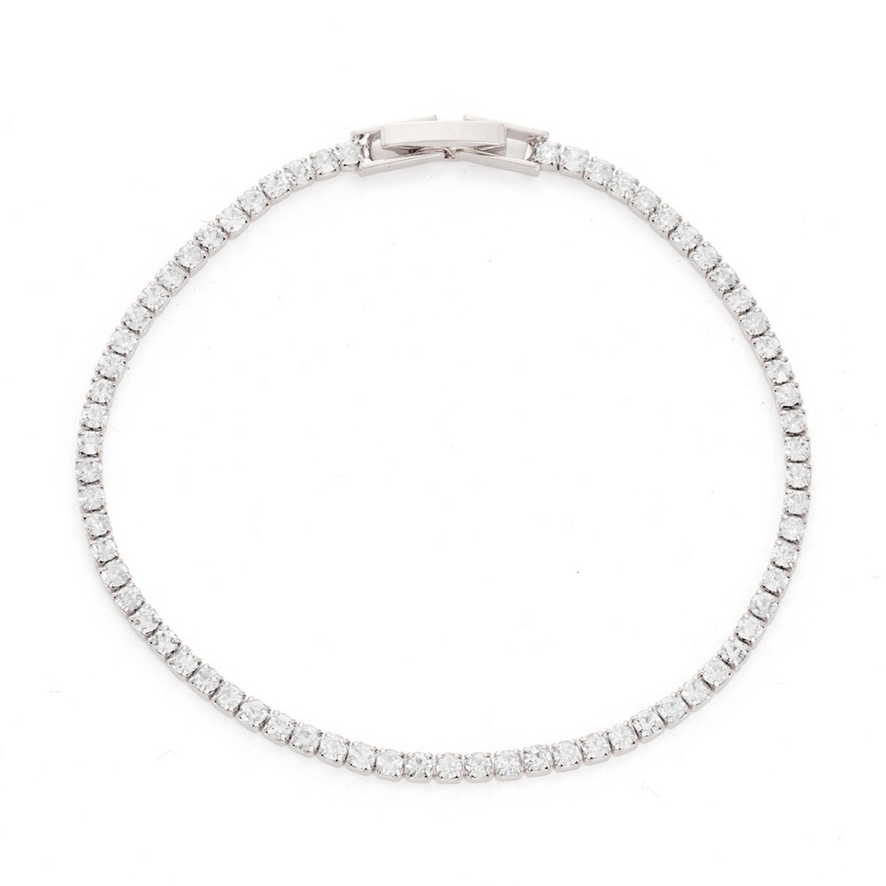 Bittersweet Silver toned Cubic Zirconia Tennis Bracelet